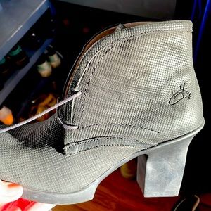 John Fluevog black ankle boots, sz 7